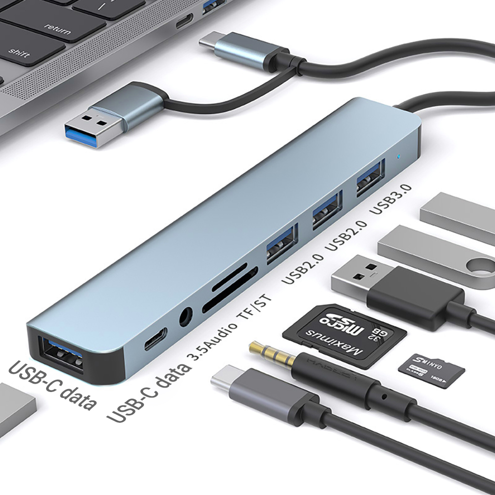 Phone Accessories You Need - Многофункциональная док-станция USB 9-в-1 с двумя